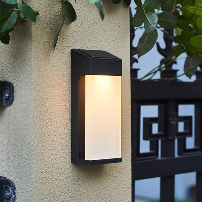 VLED Pergola and Garden Solar Wall Light - ABS+Glass Design, Warm/Cold White, 8-10 Hours Lighting, IP44 Waterproof