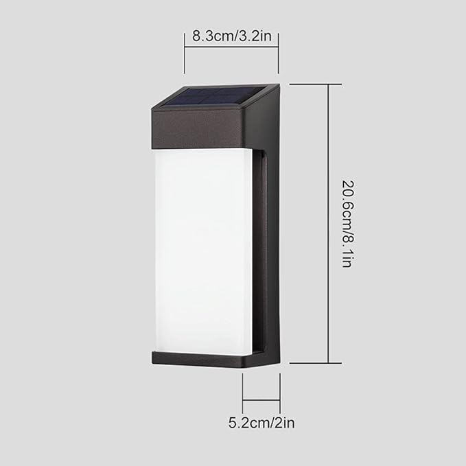 VLED Pergola and Garden Solar Wall Light - ABS+Glass Design, Warm/Cold White, 8-10 Hours Lighting, IP44 Waterproof