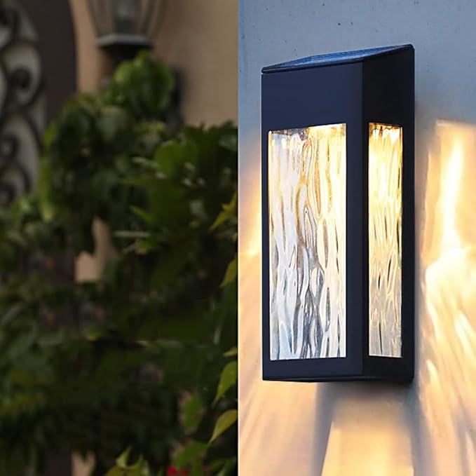 VLED Pergola and Garden Solar Wall Light - ABS+Glass, Warm/Cold White, SMD2835 LEDs, 8-10 Hours Lighting, IP44 Waterproof